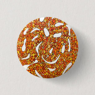 Kleuren uit de jaren 70 Rood Oranje Geel Abstract  Ronde Button 3,2 Cm