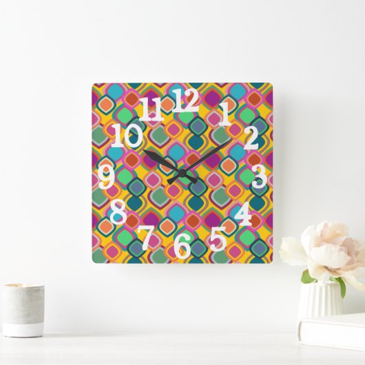 Kleuren uit de jaren '70 vierkante klok (Huis)