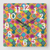 Kleuren uit de jaren '70 vierkante klok (Voorkant)