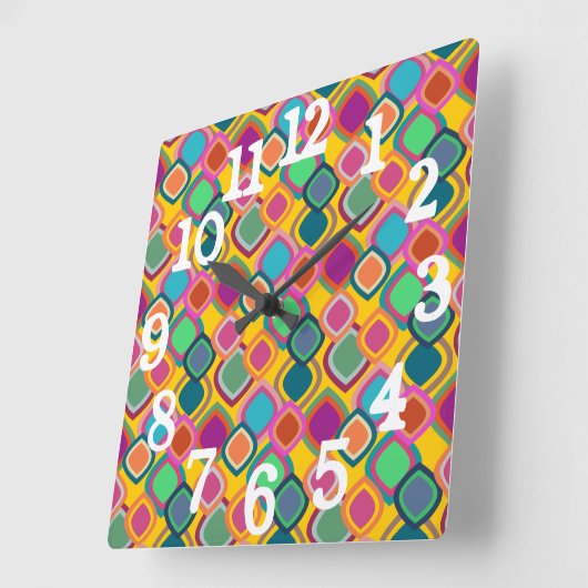 Kleuren uit de jaren '70 vierkante klok (Hoek)