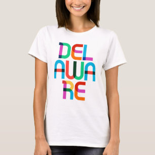 kleuren van 80s met Delaware Pop art Type T-shirt