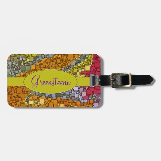 Kleuren van Abstract Geometrische motormozaïek in  Bagagelabel (Voorkant horizontaal)