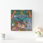 Kleuren van Africa Square Wall Clock Vierkante Klok (Huis)