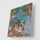 Kleuren van Africa Square Wall Clock Vierkante Klok (Hoek)