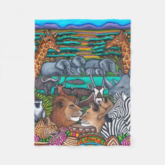 Kleuren van Afrika 30 "x40" Fleece Deken (Voorkant)