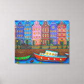 Kleuren van Amsterdam Stretched Canvas afdrukken (Voorkant)