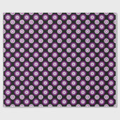 Kleuren van aseksualiteitstrots / zwarte bloem cadeaupapier (Vlak)