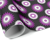Kleuren van aseksualiteitstrots / zwarte bloem cadeaupapier (Rol Hoek)