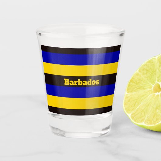 Kleuren van Barbados Flag Shot glas (Voorkant)