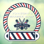 Kleuren van Barber Shop Pole Front aanpassen Raamsticker (Vel 3)