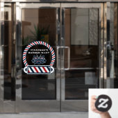 Kleuren van Barber Shop Pole Front aanpassen Raamsticker (Kantoordeur)