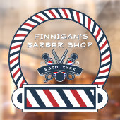 Kleuren van Barber Shop Pole Front aanpassen Raamsticker (Vel 2)
