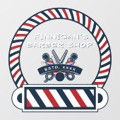 Kleuren van Barber Shop Pole Front aanpassen Raamsticker (Vel)