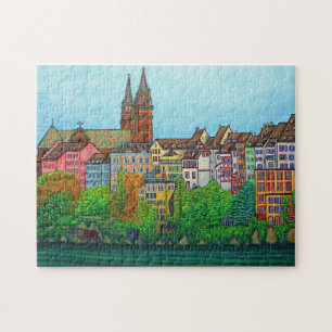Kleuren van Bazel 11x14 Puzzle met Gift Box Legpuzzel