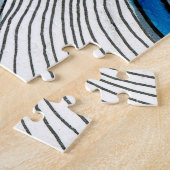 Kleuren van blauw en zwart legpuzzel (Zijkant)