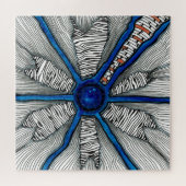 Kleuren van blauw en zwart legpuzzel (Horizontaal)