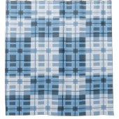 Kleuren van Blauw Stijlvol Geometrisch Patroon Douchegordijn (Voorkant)