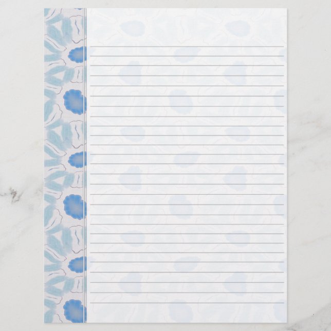 Kleuren van Blauwe Bloemen Retro Abstract Patroon (Voorkant)