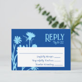 Kleuren van blauwe bloemen RSVP-kaart wijzigen Advieskaart (Staand voorkant)