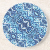 Kleuren van Blue Swirl Pattern Zandsteen Onderzetter (Voorkant)