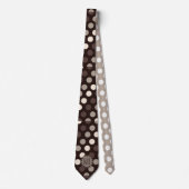 Kleuren van Brown Bold Polka Dots Monogram Stropdas (Voorkant)
