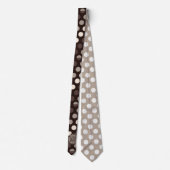 Kleuren van Brown Bold Polka Dots Monogram Stropdas (Achterkant)