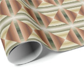 Kleuren van bruin, groen en gestreepte patroonkuns cadeaupapier (Rol Hoek)