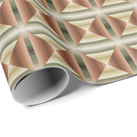 Kleuren van bruin, groen en gestreepte patroonkuns cadeaupapier (Rol Hoek)