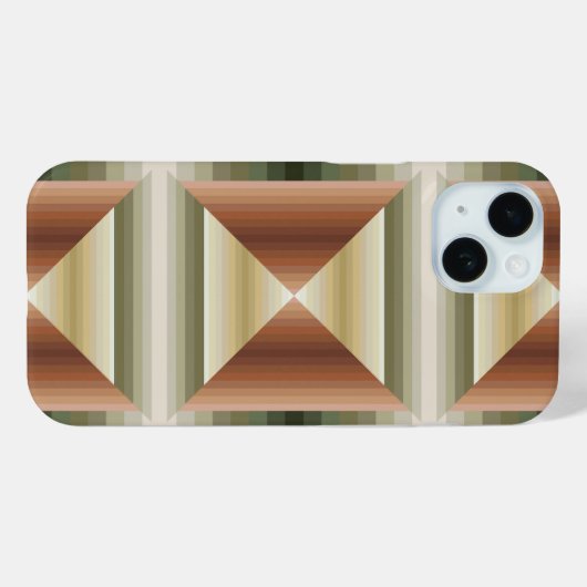 Kleuren van bruin, groen en gestreepte patroonkuns Case-Mate iPhone case (Achterkant (horizontaal))