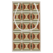 Kleuren van bruin, groen en gestreepte patroonkuns klein cadeauzakje (Achterkant)