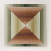 Kleuren van bruin, groen en gestreepte patroonkuns legpuzzel (Horizontaal)