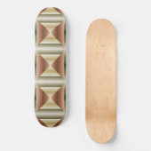 Kleuren van bruin, groen en gestreepte patroonkuns persoonlijk skateboard (Voorkant)