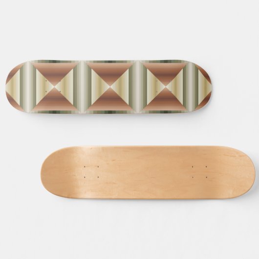 Kleuren van bruin, groen en gestreepte patroonkuns persoonlijk skateboard (Horizontaal)
