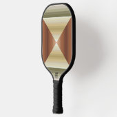 Kleuren van bruin, groen en gestreepte patroonkuns pickleball paddle (Links)