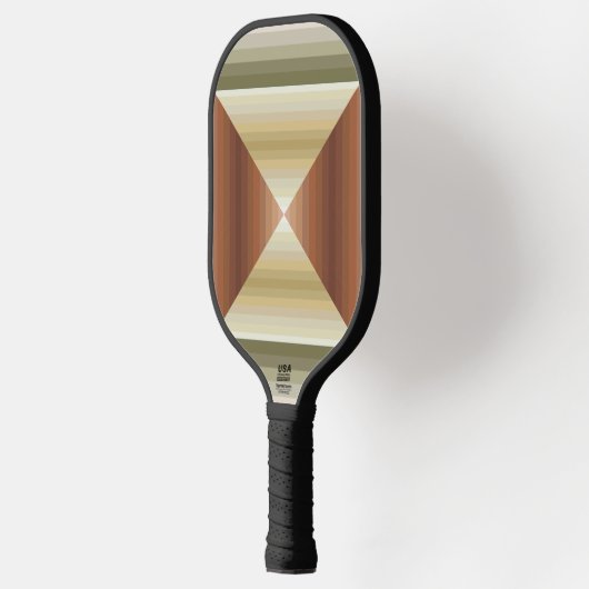 Kleuren van bruin, groen en gestreepte patroonkuns pickleball paddle (Links)
