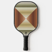 Kleuren van bruin, groen en gestreepte patroonkuns pickleball paddle (Achterkant)