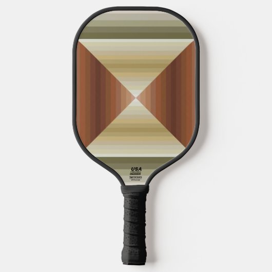 Kleuren van bruin, groen en gestreepte patroonkuns pickleball paddle (Achterkant)