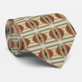 Kleuren van bruin, groen en gestreepte patroonkuns stropdas (Opgerold)