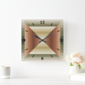 Kleuren van bruin, groen en gestreepte patroonkuns vierkante klok (Huis)