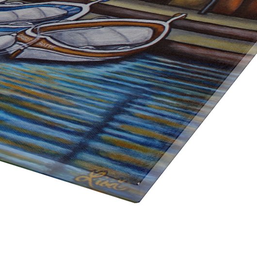 Kleuren van Cassis Decoratieve Glas Snijplank (Hoek)