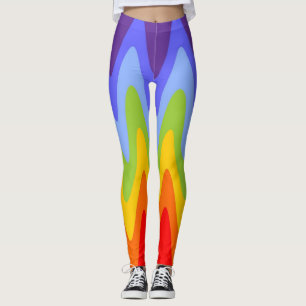 Kleuren van Chakra's / Regenboog - golven hoog Leggings
