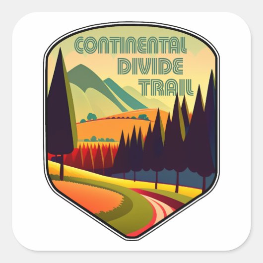 Kleuren van Continental Divide Trail Vierkante Sticker (Voorkant)