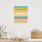 Kleuren van de Abstracte Beach Sand Ocean Modern Poster (Keuken)