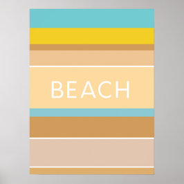 Kleuren van de Abstracte Beach Sand Ocean Modern Poster