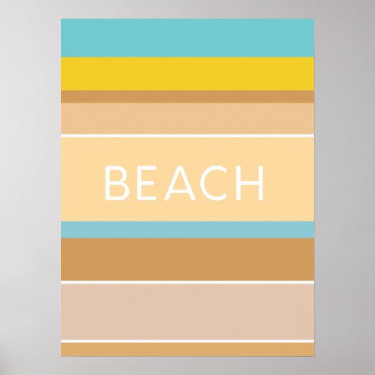 Kleuren van de Abstracte Beach Sand Ocean Modern Poster (Voorkant)