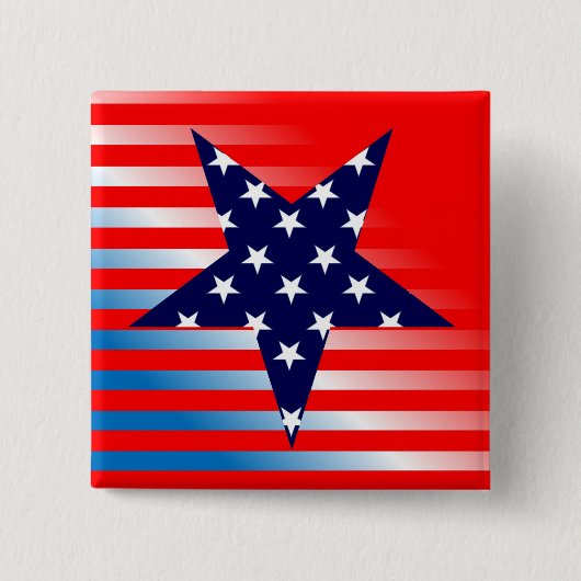 Kleuren van de Amerikaanse vlag Vierkante Button 5,1 Cm (Voorkant)