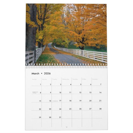 Kleuren van de herfst 2018 Kalender (Mar 2026)