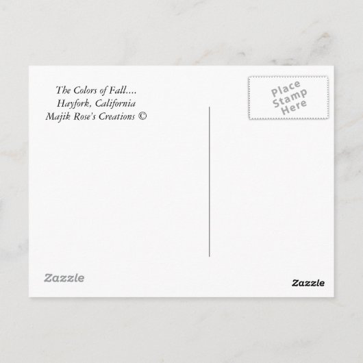 Kleuren van de Herfst... Briefkaart (Achterkant)