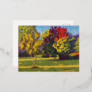Kleuren van de herfstfolie vakantie postkaart folie feestdagen briefkaart