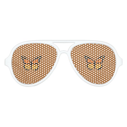 Kleuren van de Monarch Vlinder Aviator Zonnebril (Voorkant)